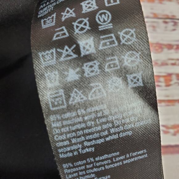 ALLSAINTS Quietus Graphic Tee Crew T-Shirt Black Teal Cotton Top Size XS - Picture 7 of 11